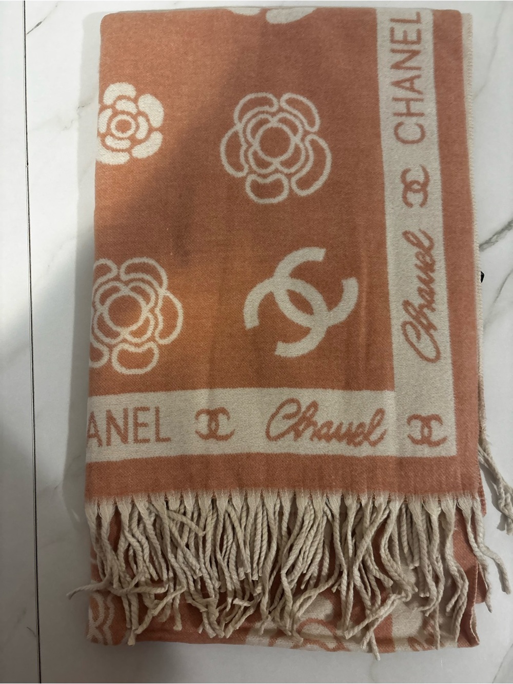 Brand New ! Pink Camellia Logo SCARF 🧣-